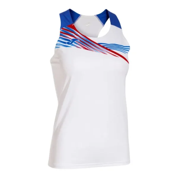 Camiseta Joma Tirantes Élite X Blanco/Azul Royal Mujer