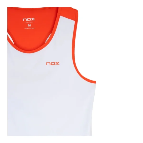 Camiseta Tirantes Mujer Nox Team Blanco Rojo 2026
