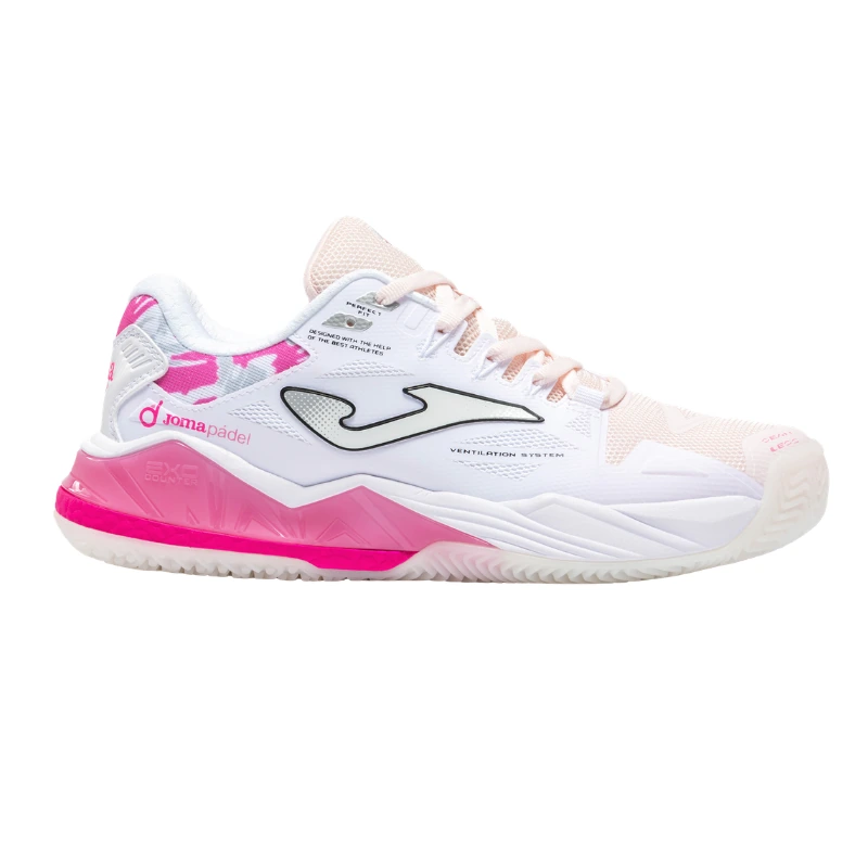 Zapatillas Joma Spin Lady 2632 Blanco Rosa