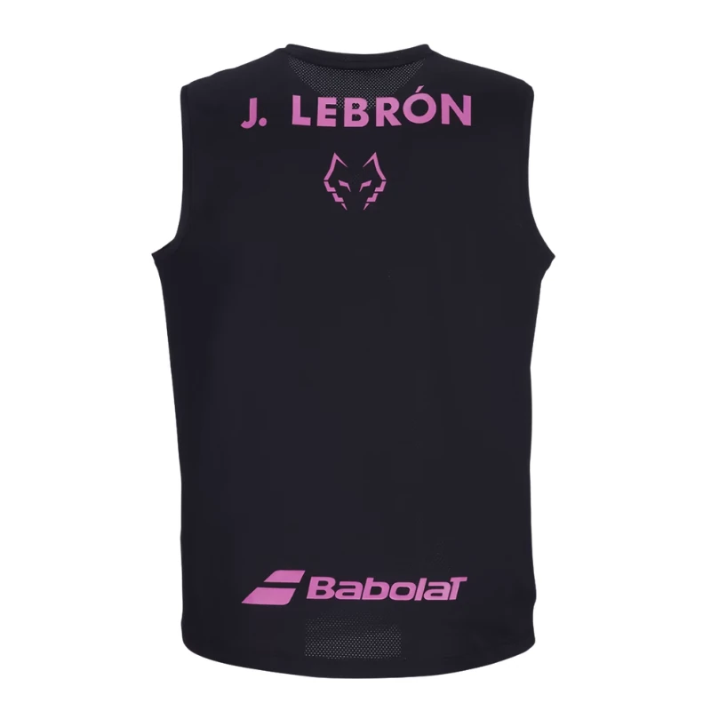 Camiseta Babolat Juan Lebrón Sin Mangas Negro Rosa 2027 - Imagen 3